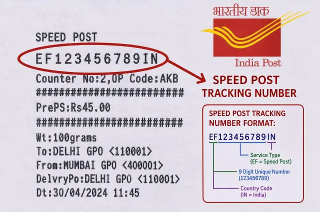 tracking number of speed post and India post